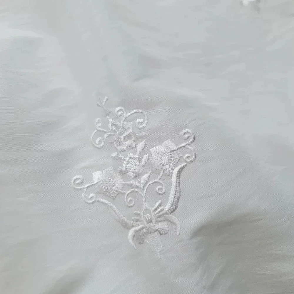 One Panel Exclusive Fabrics Embroidered Faux Silk Curtain Ivory 50